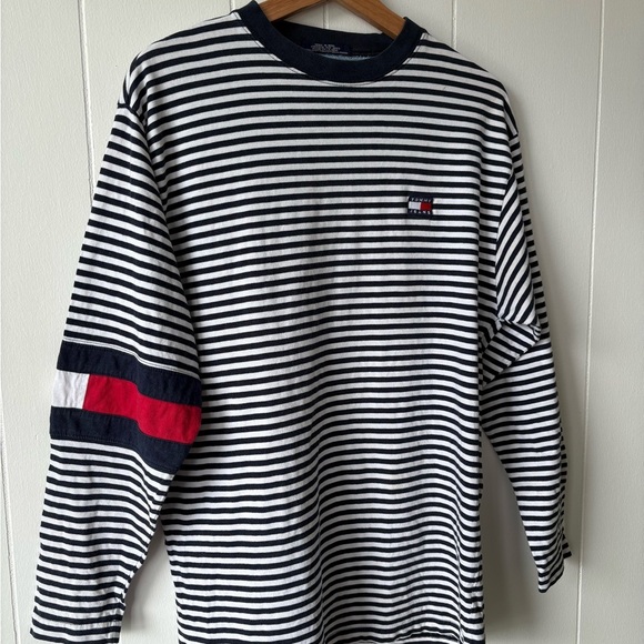 Tommy Hilfiger Striped Navy and White Shirt | Size Small - Picture 2 of 5